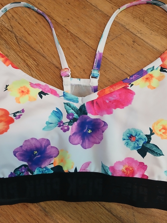 PINK Victoria's Secret Other - PINK Victoria's Secret PINK Ultimate Floral Bralette Bra Logo B Cup Size Large